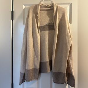 Athleta Cream and Tan Cashmere  Women's Cardigan